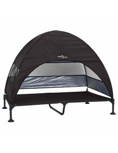 Letto per Cani Elevato Nero 127 x 81 x 108 cm Tessuto e acciaio 2