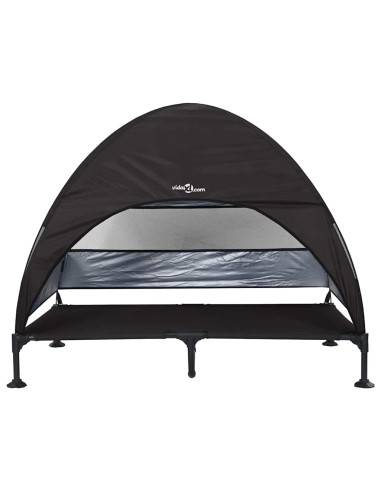 Letto per Cani Elevato Nero 127 x 81 x 108 cm Tessuto e acciaio