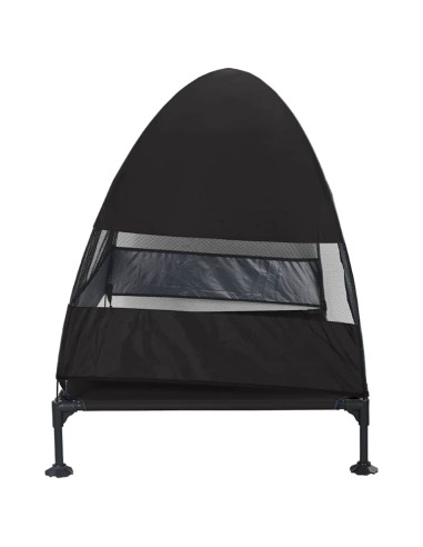 Letto per Cani Elevato Nero 127 x 81 x 108 cm Tessuto e acciaio