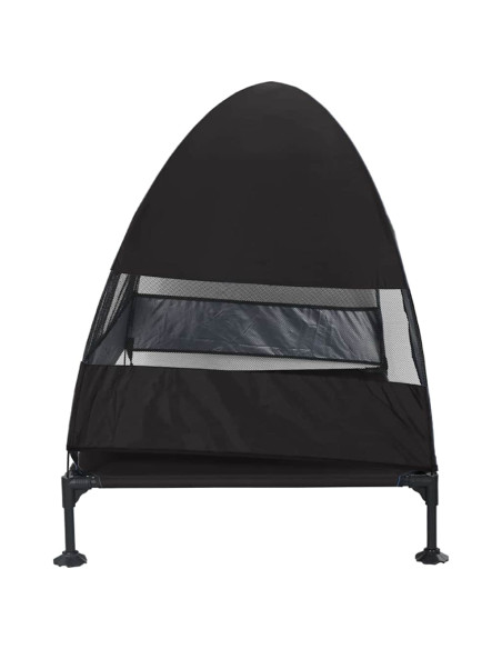 Letto per Cani Elevato Nero 127 x 81 x 108 cm Tessuto e acciaio