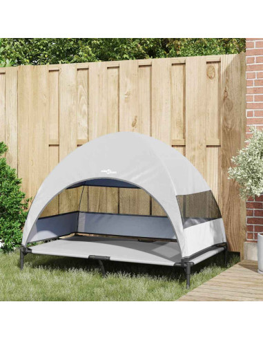 Letto per Cani Elevato Grigio Argento 127 x 81 x 108 cm