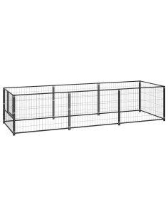 Gabbia per Cani Nera 300x100x70 cm in Acciaio 2