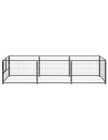 Gabbia per Cani Nera 300x100x70 cm in Acciaio