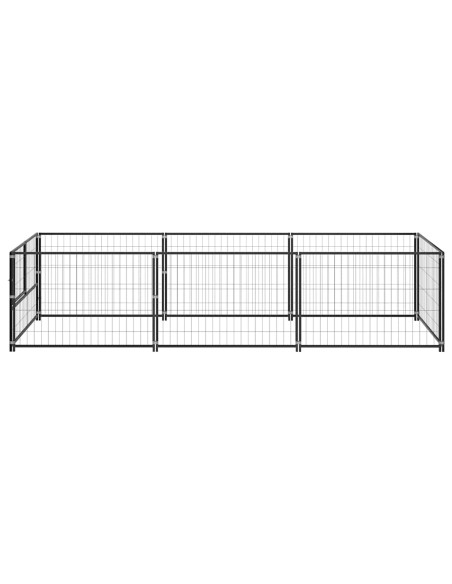 Gabbia per Cani Nera 300x100x70 cm in Acciaio