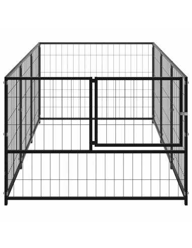Gabbia per Cani Nera 300x100x70 cm in Acciaio
