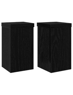 Supporto per piante 2 pcs Rovere Nero 10 x 10 x 18 cm 2