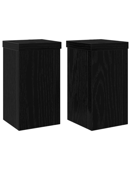 Supporto per piante 2 pcs Rovere Nero 10 x 10 x 18 cm