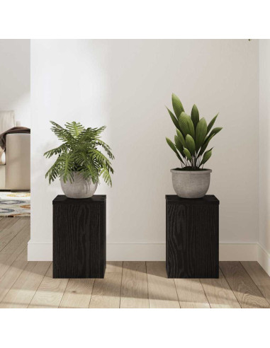 Supporto per piante 2 pcs Rovere Nero 20 x 20 x 30 cm