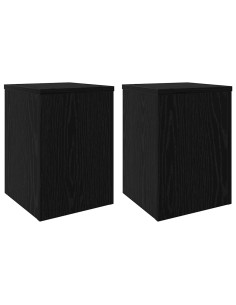 Supporto per piante 2 pcs Rovere Nero 25 x 25 x 35 cm 2