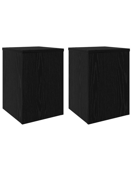 Supporto per piante 2 pcs Rovere Nero 25 x 25 x 35 cm