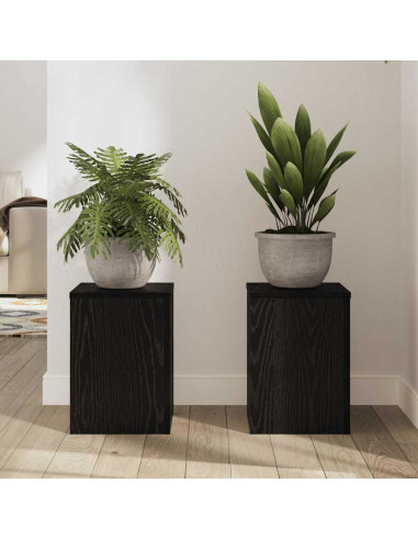 Supporto per piante 2 pcs Rovere Nero 25 x 25 x 35 cm
