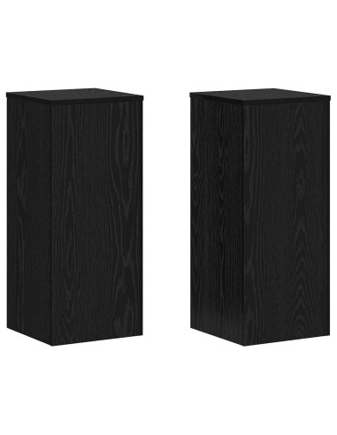 Supporto per piante 2 pcs Rovere Nero 30 x 30 x 70 cm