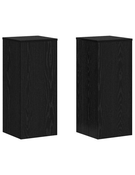 Supporto per piante 2 pcs Rovere Nero 30 x 30 x 70 cm