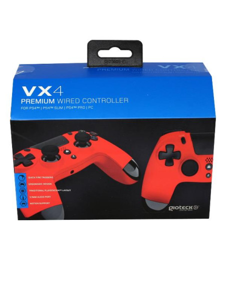 VX4 WIRED GAMEPAD PS4 PC RED