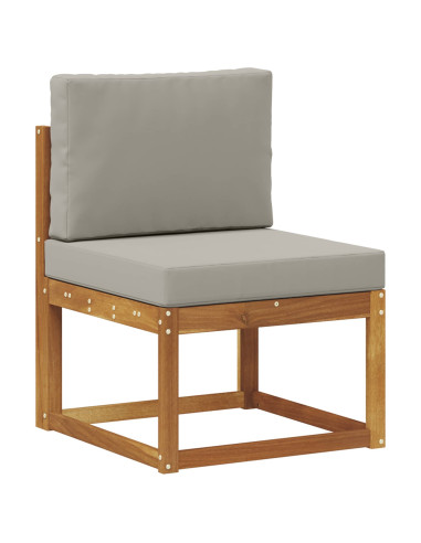Set di divani da esterno 6 pcs Naturale e Grigio Chiaro