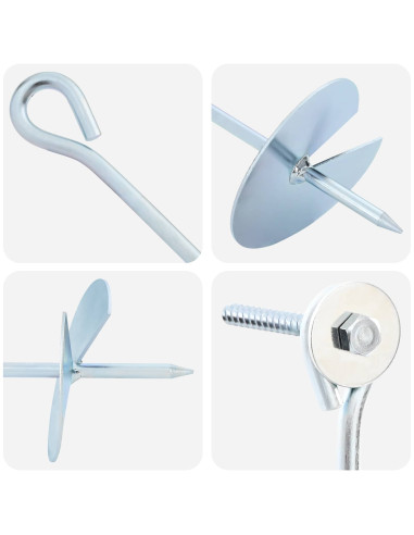 Ancora per Terra 6 pcs Argento Ø10 x 60 cm Metallo Galvanizzato