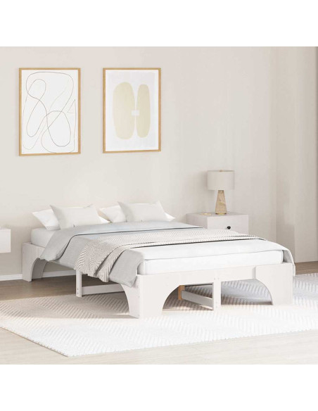 Struttura del letto Bianco 120 x 200 cm Pino massello
