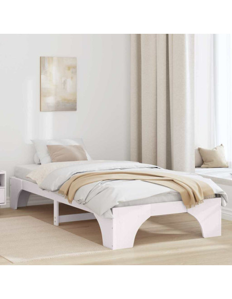 Struttura del letto Bianco 90 x 190 cm Pino massello