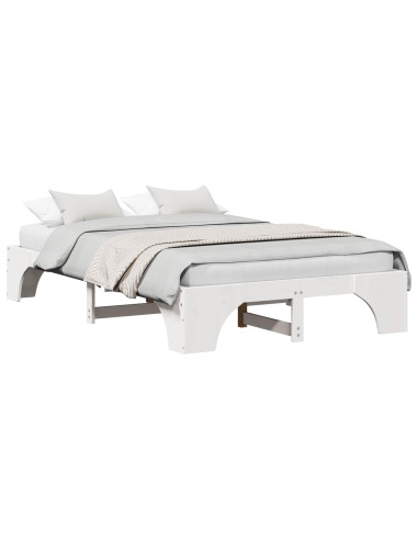 Struttura del letto Bianco 140 x 190 cm Pino massello