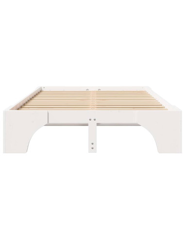 Struttura del letto Bianco 135 x 190 cm Pino massello