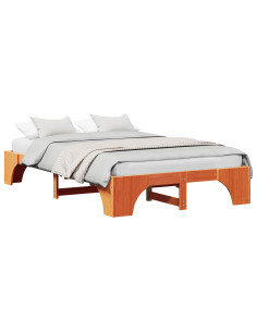 Struttura del letto Marrone cerato 135 x 190 cm Pino massello 2