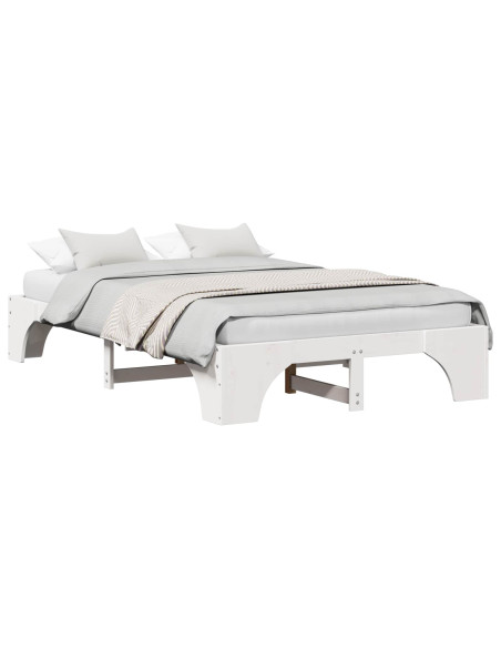 Struttura del letto Bianco 120 x 190 cm Pino massello