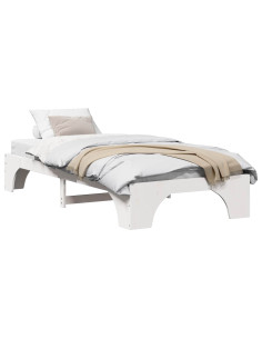 Struttura del letto Bianco 90 x 190 cm Pino massello 2