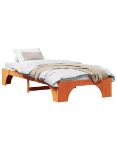 Struttura del letto Marrone cerato 90 x 190 cm Pino massello 2