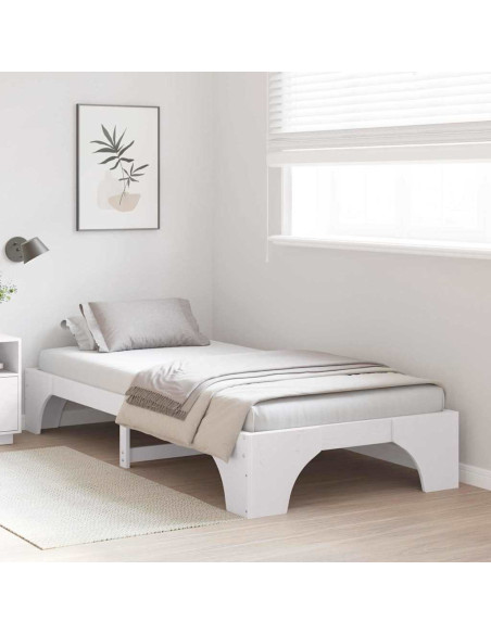 Struttura del letto Bianco 75 x 190 cm Pino massello