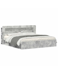 Testata del letto Grigio Cemento Legno ingegnerizzato 2