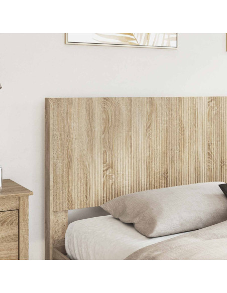 Struttura del letto con stoccaggio e testata Rovere Sonoma