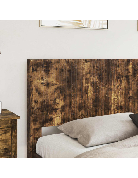 Struttura del letto con stoccaggio e testata Rovere Fumo