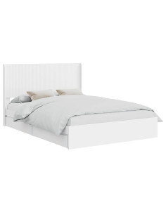 Struttura del letto con stoccaggio e testata Bianco 2