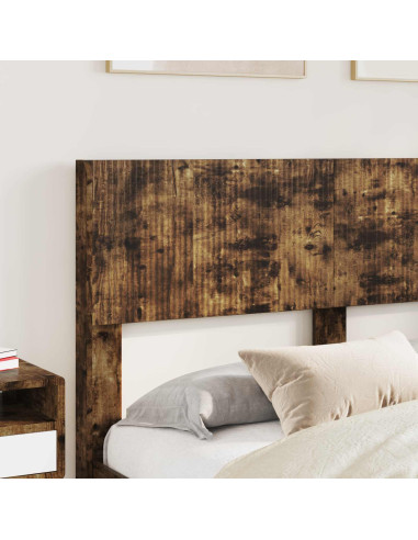 Struttura del letto con stoccaggio e testata Rovere Fumo