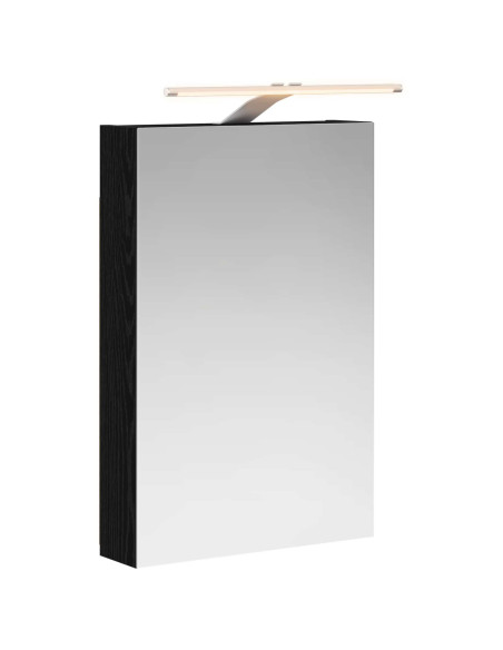 Mobiletto per specchio da bagno Rovere Nero 40 x 10,5 x 60,5 cm
