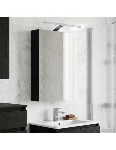 Mobiletto per specchio da bagno Rovere Nero 40 x 10,5 x 60,5 cm