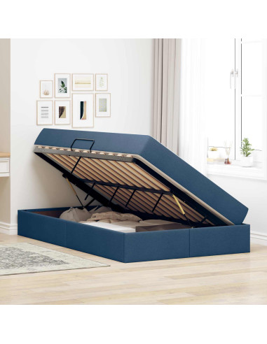 Letto con contenitore e materasso Blu 120 x 190 cm Poliestere