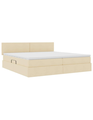 Letto con contenitore e materasso Crema 200 x 200 cm