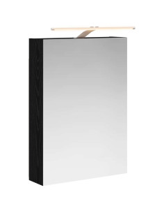Mobiletto per specchio da bagno Rovere Nero 50 x 14,5 x 70 cm 2