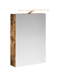 Mobiletto per specchio da bagno Rovere fumé 50 x 14,5 x 70 cm 2