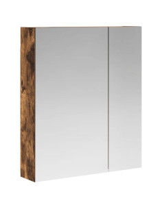 Mobiletto per specchio da bagno Rovere fumé 60 x 14,5 x 70 cm 2