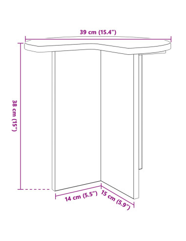 Tavolo laterale 2 pcs Grigio Cemento Ø 39 x 38 cm