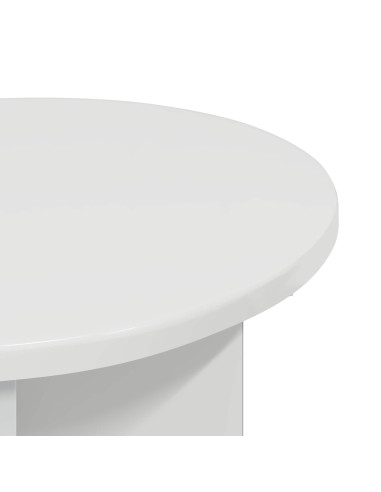 Tavolo laterale 2 pcs Bianco Lucido Ø 39 x 38 cm
