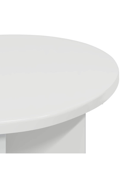 Tavolo laterale 2 pcs Bianco Lucido Ø 39 x 38 cm