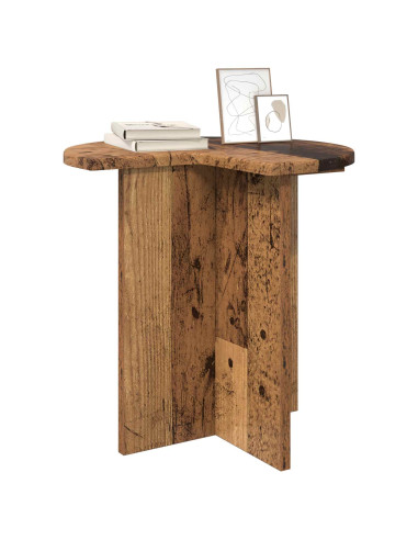 Tavolo laterale 2 pcs Legno antico Ø 39 x 38 cm
