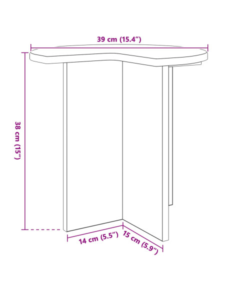 Tavolo laterale 2 pcs Legno antico Ø 39 x 38 cm