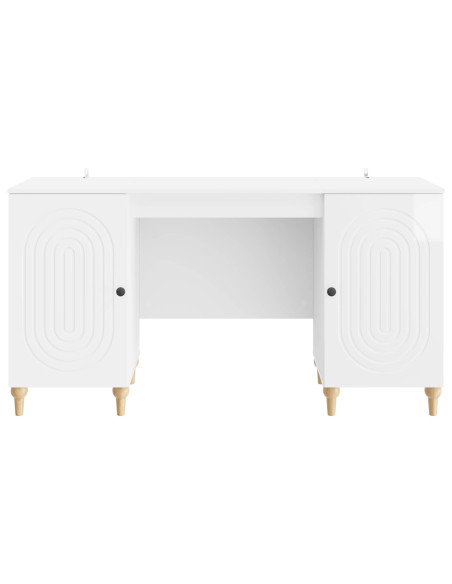 Scrivania Bianco Lucido 142,5 x 50 x 75 cm Legno ingegnerizzato