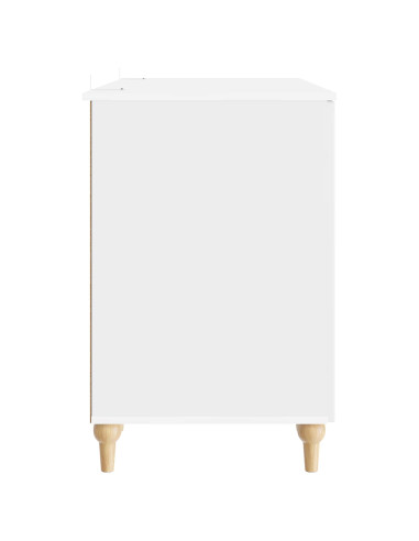 Scrivania Bianco Lucido 142,5 x 50 x 75 cm Legno ingegnerizzato