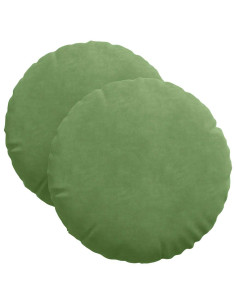 Cuscini per Seduta 2 pcs Verde chiaro Ø 40 x 13 cm Velluto 2
