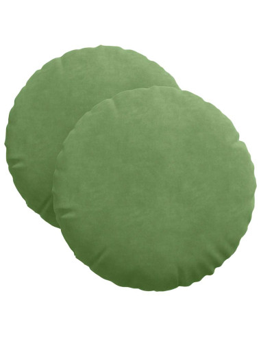 Cuscini per Seduta 2 pcs Verde chiaro Ø 40 x 13 cm Velluto